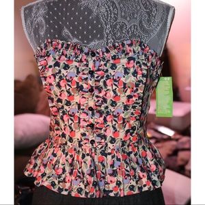 H&M frill ruffle corset top